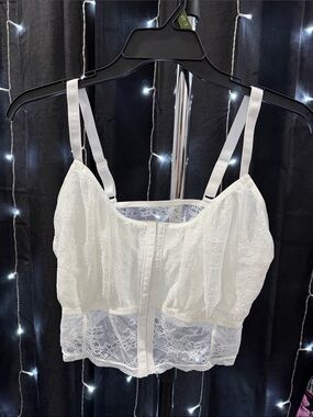No Boundaries White Lace Bralette Crop Top